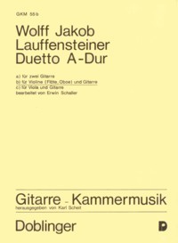 Duet in  A(Schaller) available at Guitar Notes.