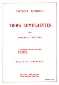 Trois Complaintes [Soprano] product illustration