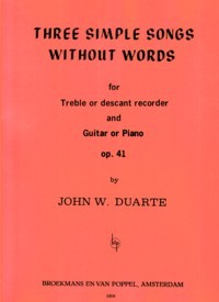 Three Simple Songs without Words, op.41 available at Guitar Notes.