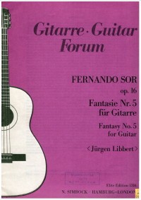 Fantasie no.5 op.16 (Libbert) available at Guitar Notes.